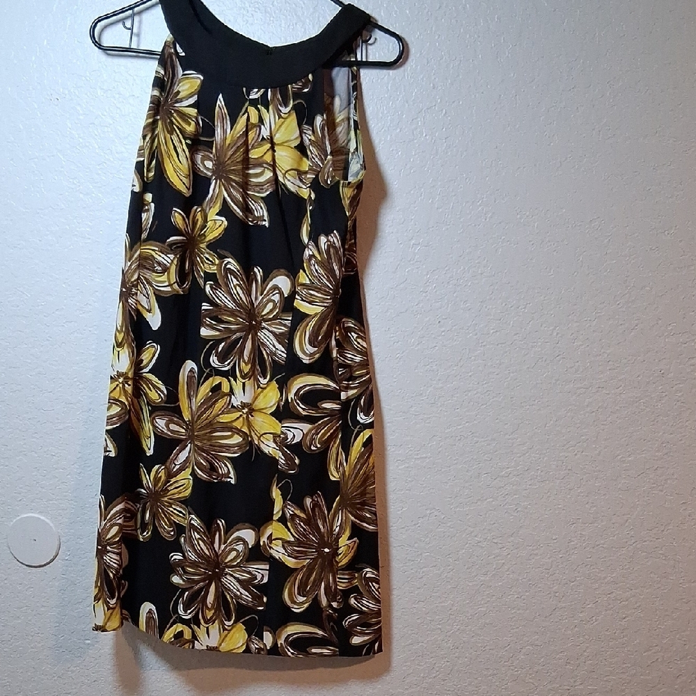 Floral Black and Yellow‎ Dress